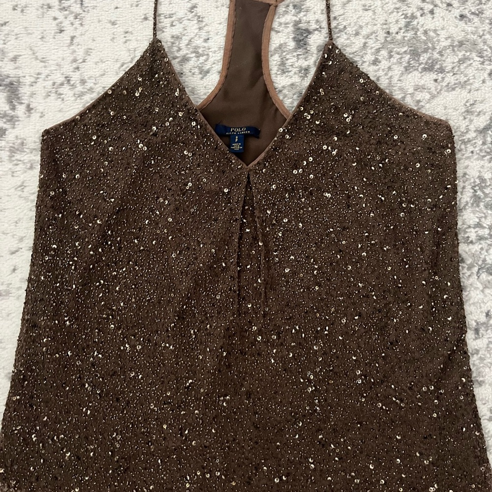 Brown Sequin Women's Top